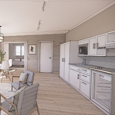 Cozy lounge area for families during medical stays